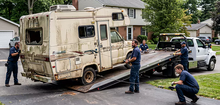 Water Damaged Junk RV Removal in New York